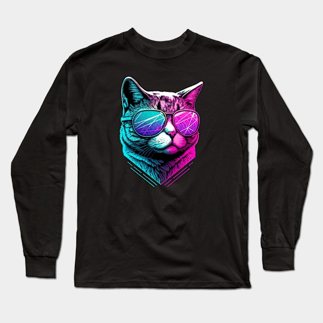 Coolest Cat Long Sleeve T-Shirt by THREE 5 EIGHT